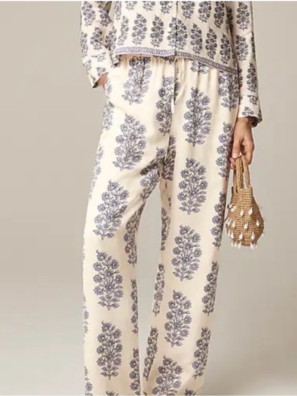 J.CREW Soleil Pant In Blooming Lilac Floral Block Print Pants Size XXS